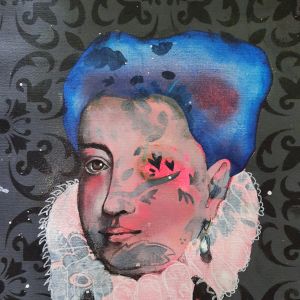 Portrait with blue hair  33x25 cm